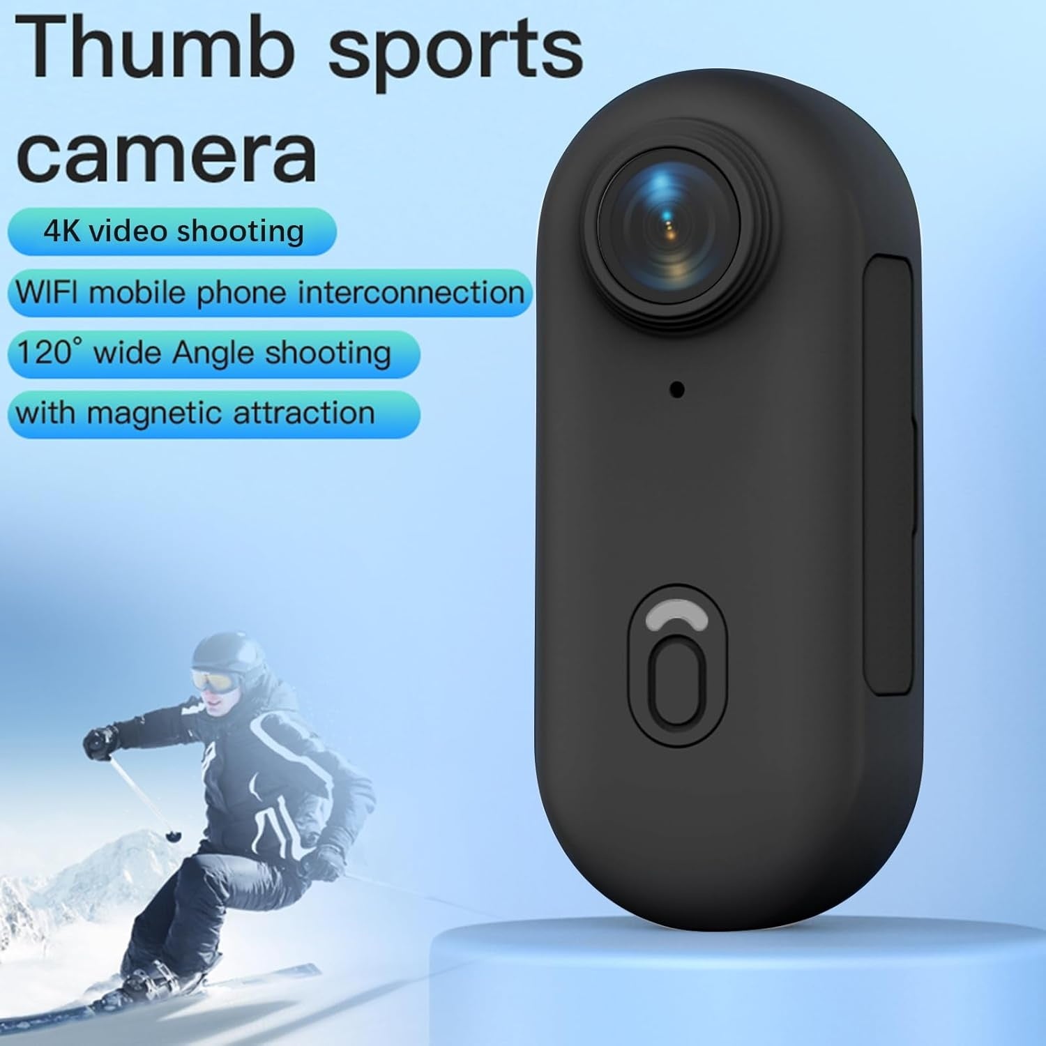 4K Mini handsfree bodycam, POV-kamera, HD 1080p mini bärbar actionkamera med ljud