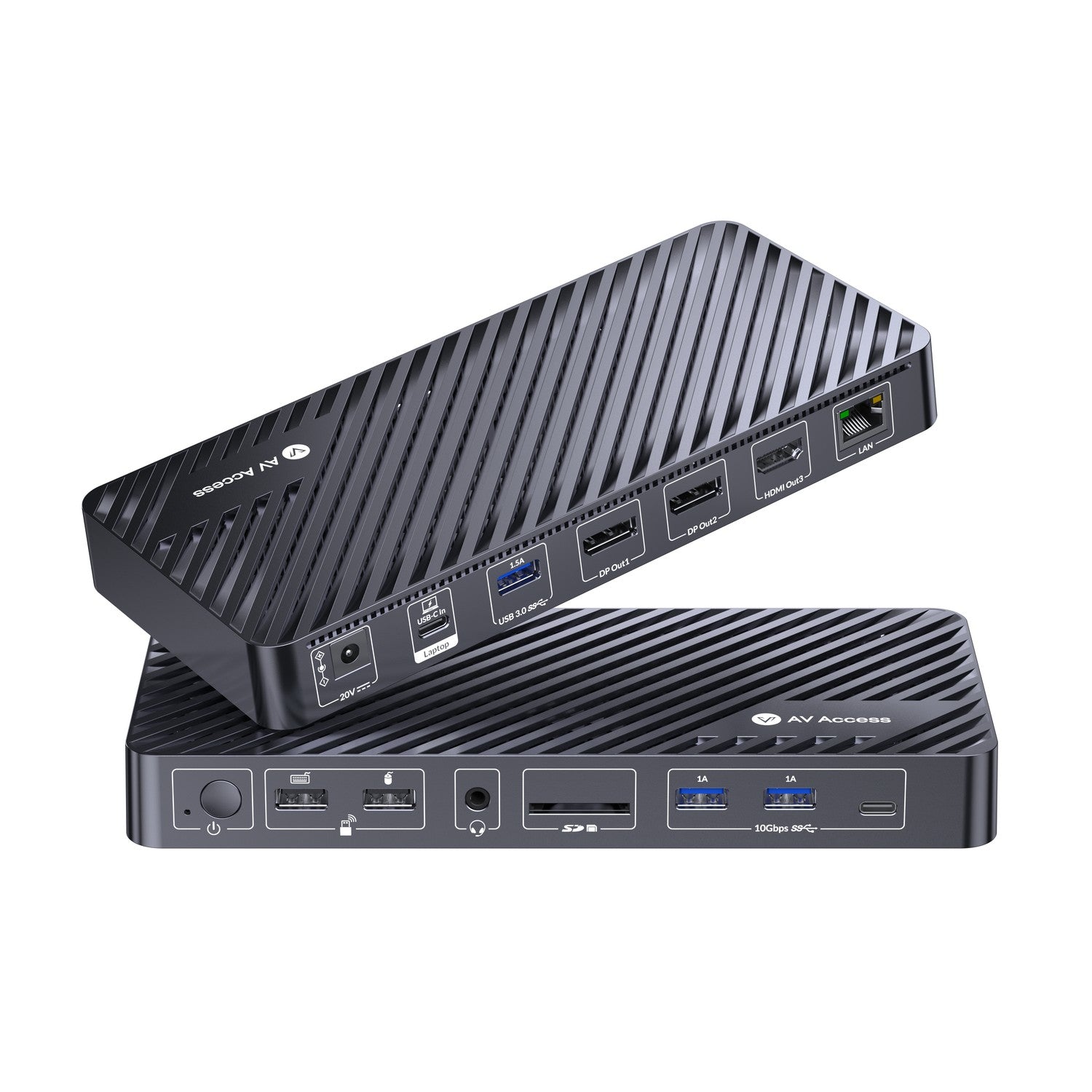 AV Access KD-S03 1 till 12 USB-C Dockningsstation med trippel skärm 2xDP 1xHDMI 4K60Hz 2K 144Hz PD100W