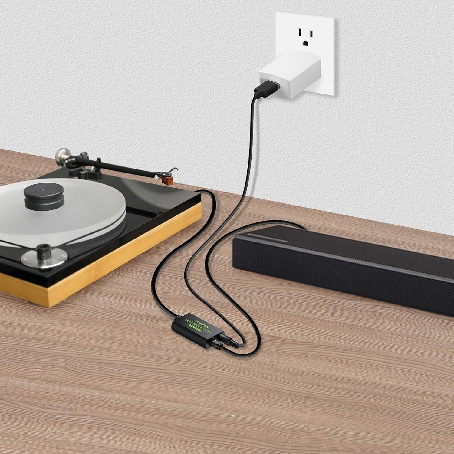 NÖRDIC Analog till Digital Audio Converter RCA till Digital Toslink SPDIF Optisk med optisk kabel