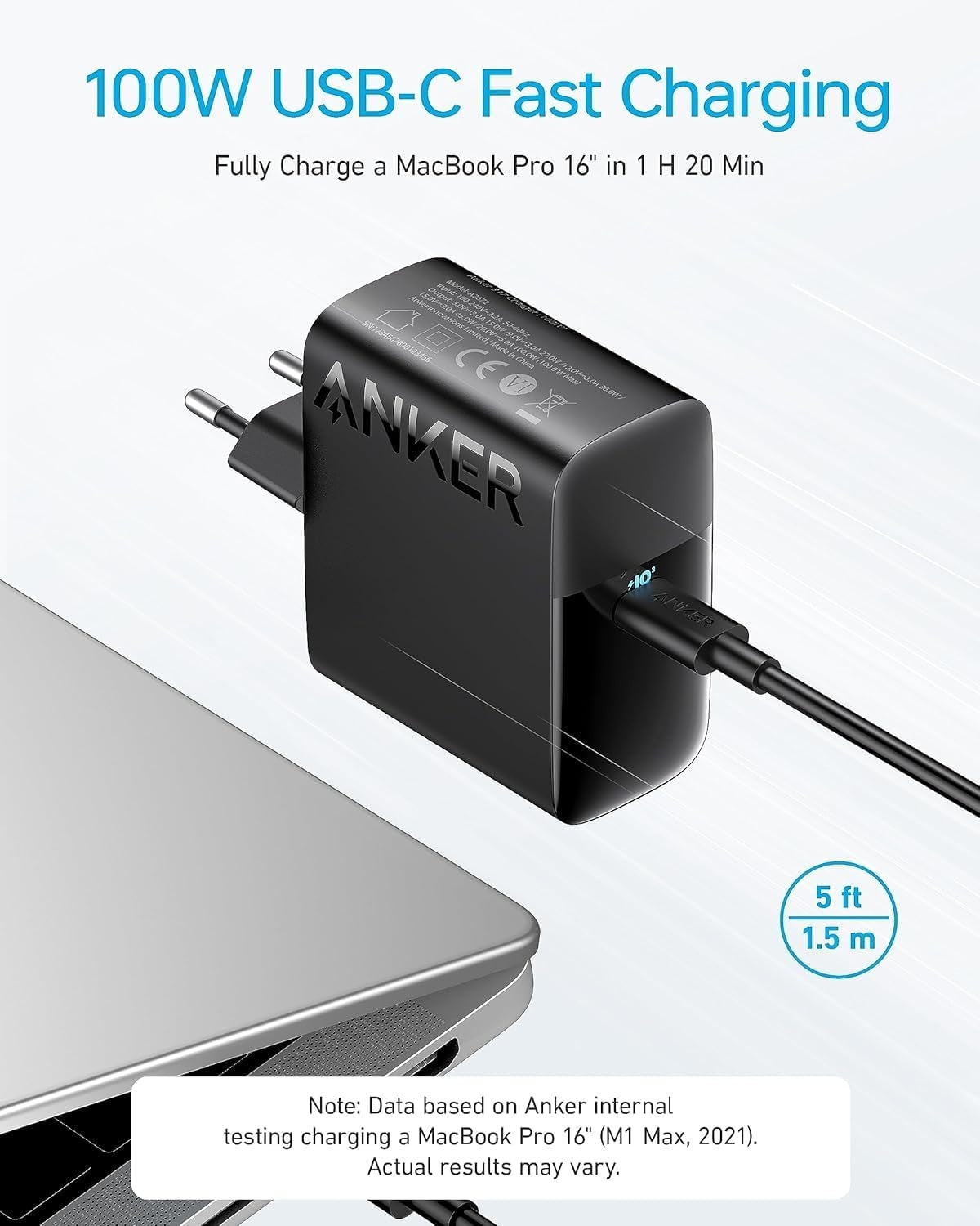Anker 100W USB C Charger, PIQ 3.0 Compact Fast Charger