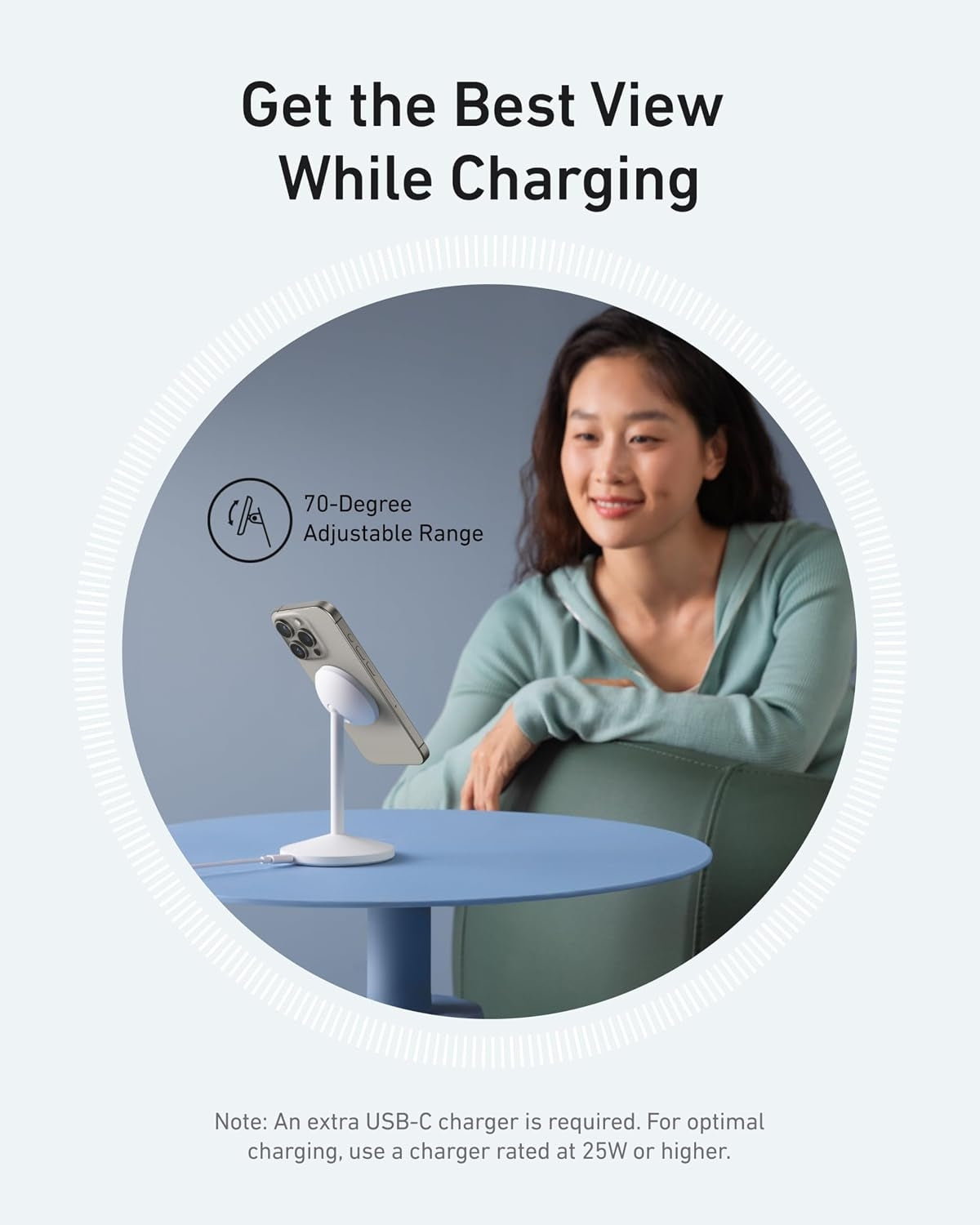 Anker MagGo 15 W Trådlös Laddare med USB-C Kabel, Qi2 Trådlös Laddare, för iPhone 16/15/14/13 Serien och AirPods