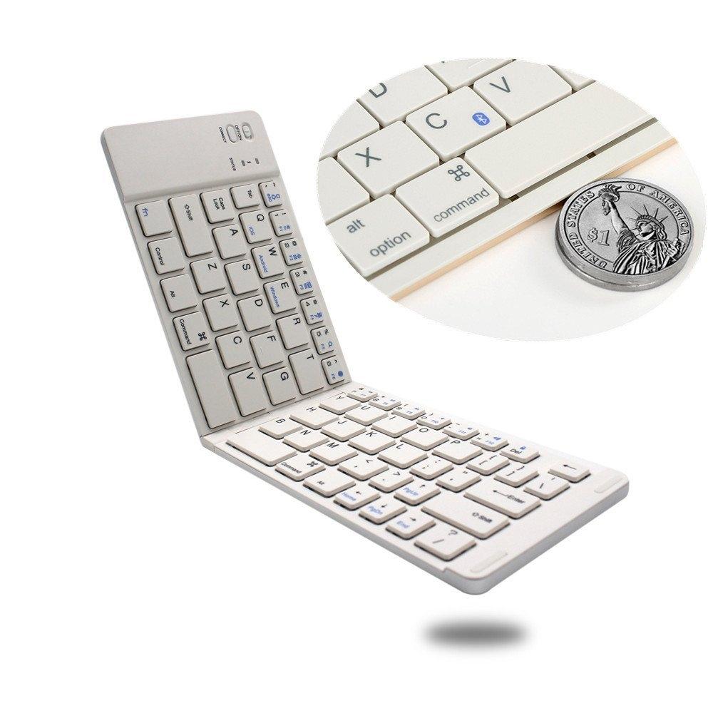 NÖRDIC Vikbart Bluetooth Tangentbord 66 tangenter US Layout Vit