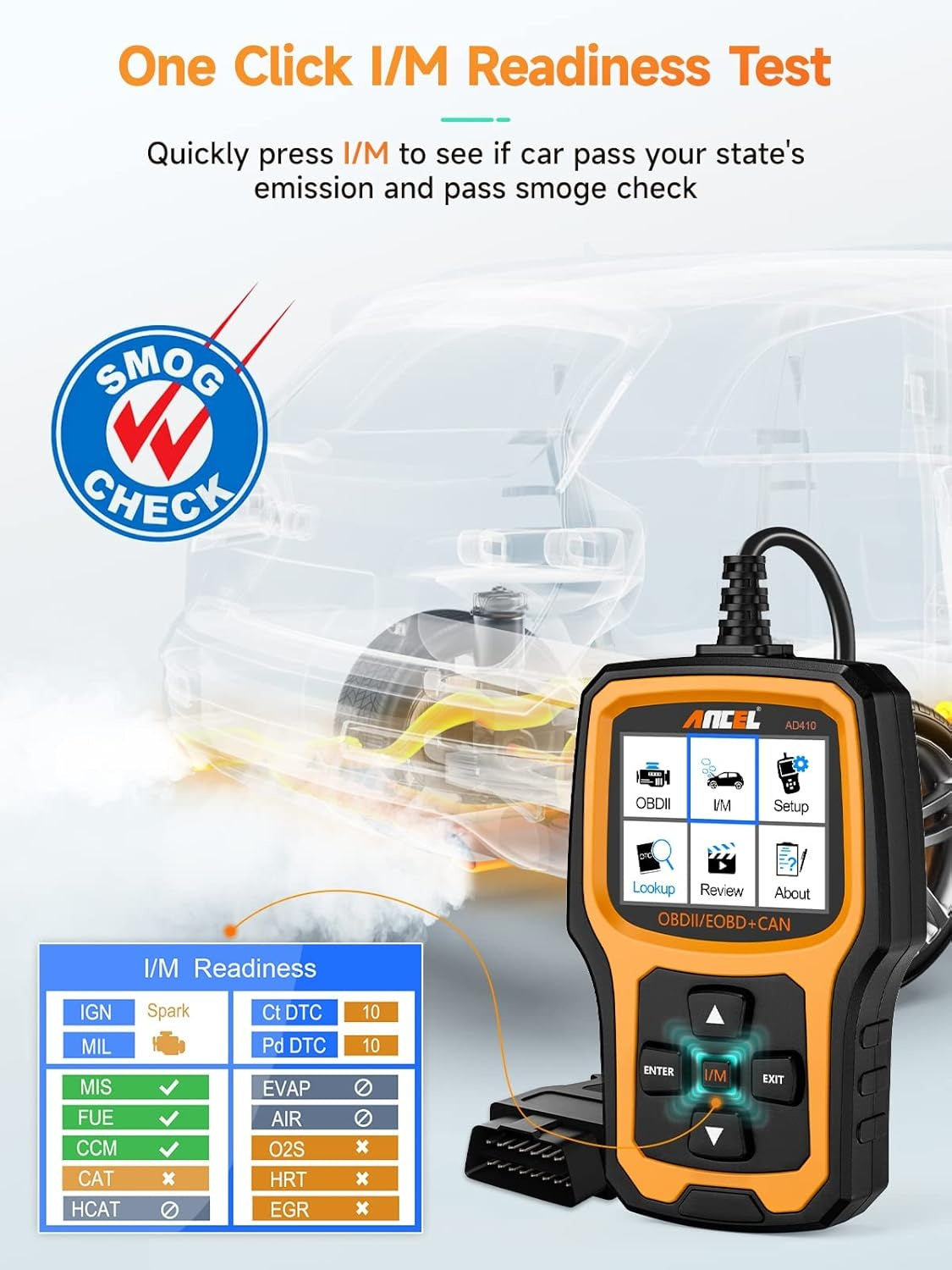 Enhanced OBD2 Scanner, Vehicle Code Reader for Check Engine Light, Automotive OBD II Scanner Fault Diagnosis