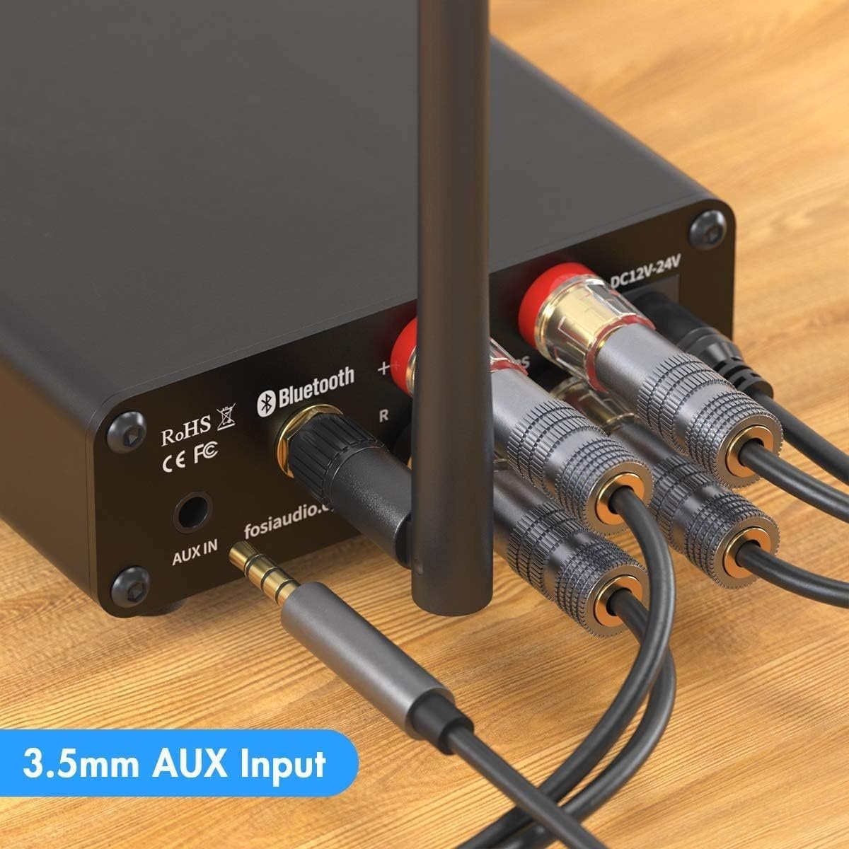 Fosi Audio BT10A Bluetooth 5.0 Stereo Audio Amplifier Receiver 2 Channel Class D Hi-Fi Integrated Amp för passiva hemhögtalare 50W x 2 TPA3116