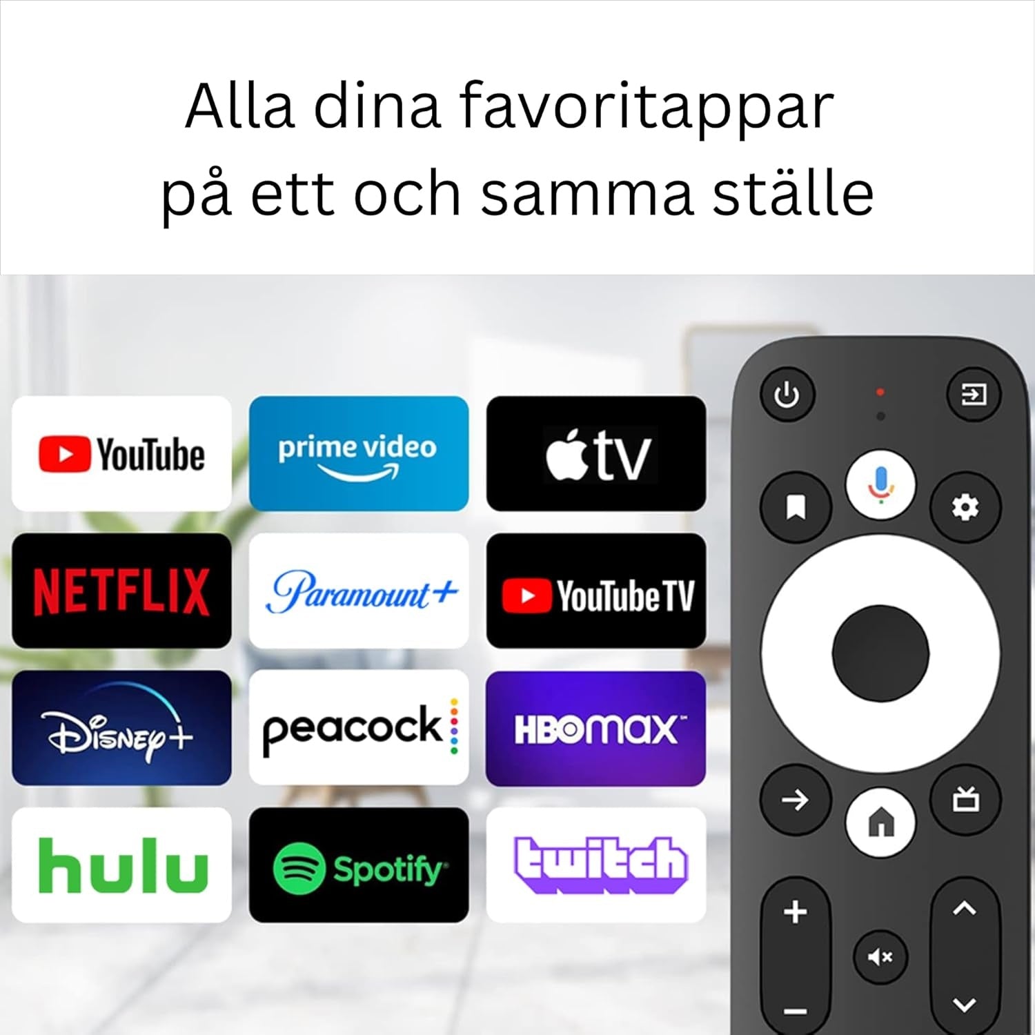 Google Certifierad TV-sticka 4K HDR Android TV 14 WiFi Play Store stöd för Netflix, YouTube, Disney+