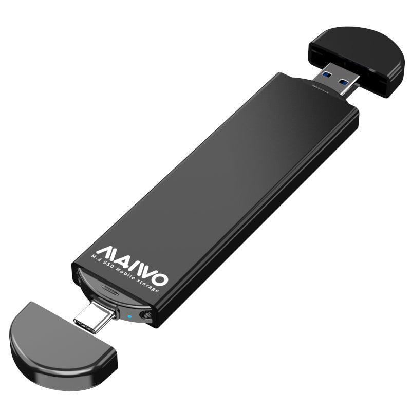 Maiwo K1683L Extern kabinett M.2 SATA SSD till USB A ochUSB-C USB3.2 Gen1 5Gbps B-Key och B&M Key UASP 2280 2260 2242 2230 aluminium