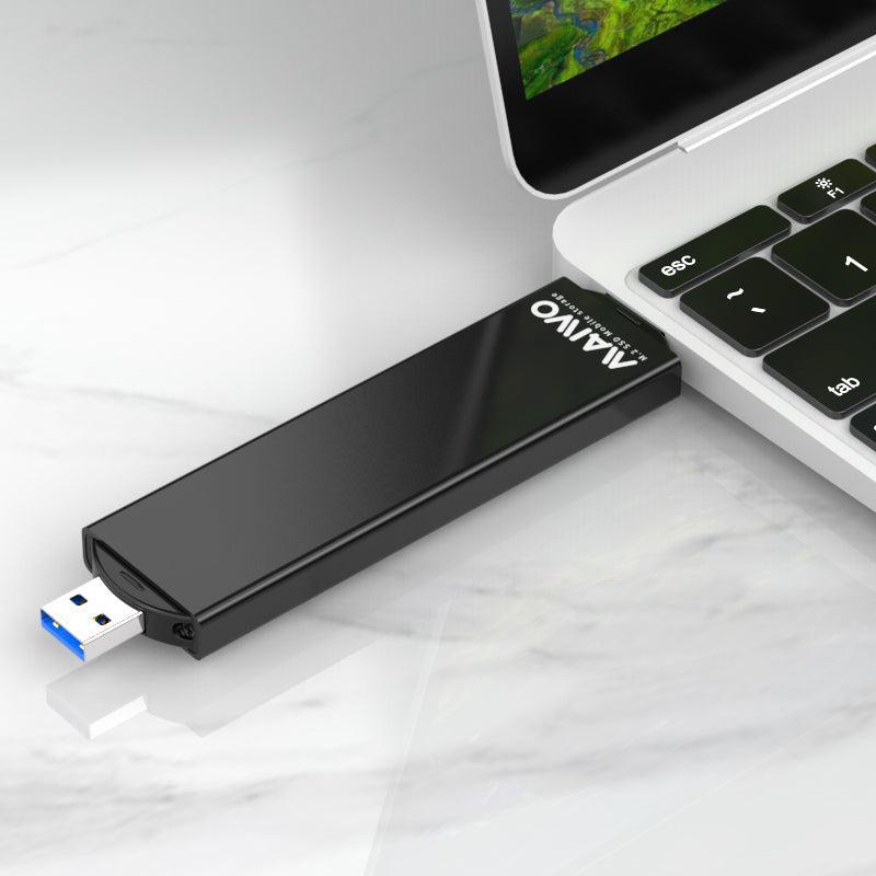 Maiwo K1683L Extern kabinett M.2 SATA SSD till USB A ochUSB-C USB3.2 Gen1 5Gbps B-Key och B&M Key UASP 2280 2260 2242 2230 aluminium