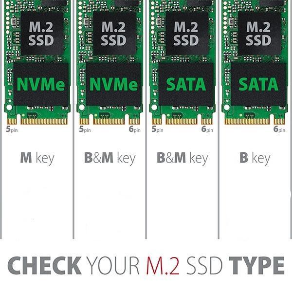 Maiwo K1683L Extern kabinett M.2 SATA SSD till USB A ochUSB-C USB3.2 Gen1 5Gbps B-Key och B&M Key UASP 2280 2260 2242 2230 aluminium