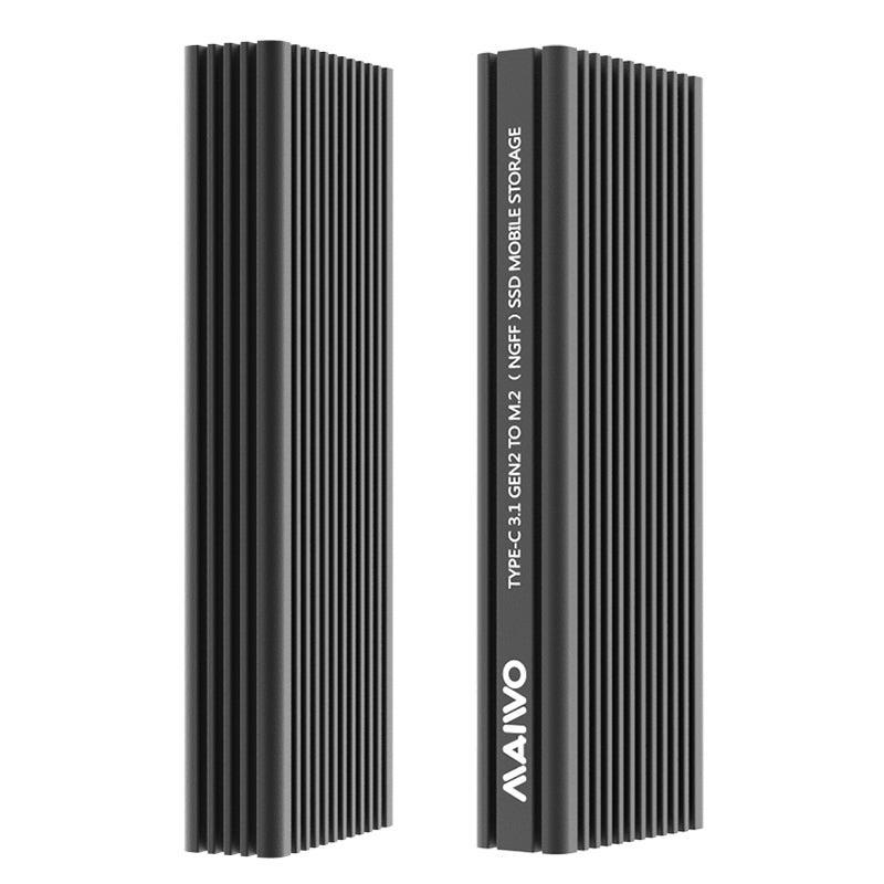 Maiwo K1687P2 M.2 SATA & NVMe SSD kombo till USB3.2 Gen2 10Gbps extern kabinett aluminium
