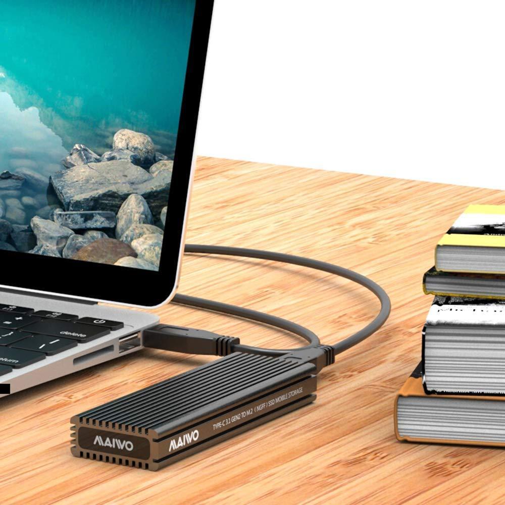 Maiwo K1687P2 M.2 SATA & NVMe SSD kombo till USB3.2 Gen2 10Gbps extern kabinett aluminium