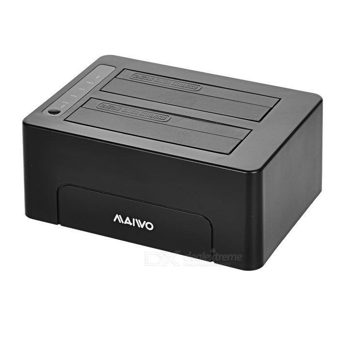 Maiwo K3082 USB 3.1 GEN1 5Gbps Dockningsstation för 2st 2,5 3,5 SATA HDD upp till 14TB med stöd för UASP, Stöd för SATAIII 6Gbps hårddiskloning