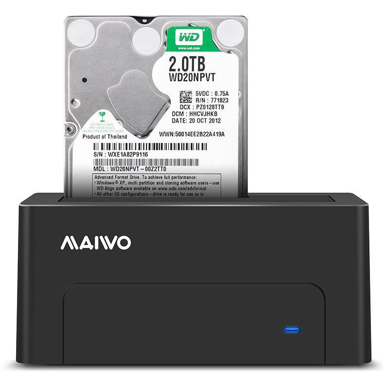 Maiwo K308C USB C 3.2 Gen2 10Gbps Dockningsstation för 1st 2,5 3,5 SATA HDD SSD upp till 14TB med stöd för UASP, Stöd för SATAIII 6Gbps