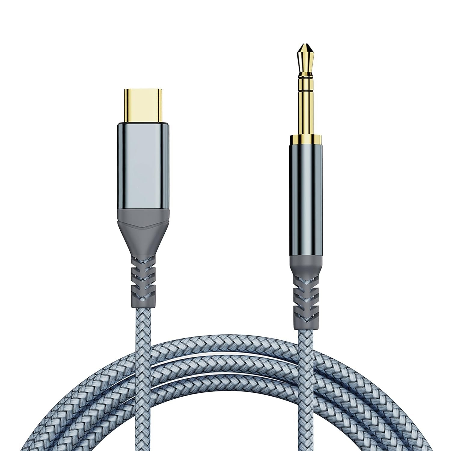 NÖRDIC 1,2 m USB-C till 3,5 mm hörlursutgång AUX-kabel