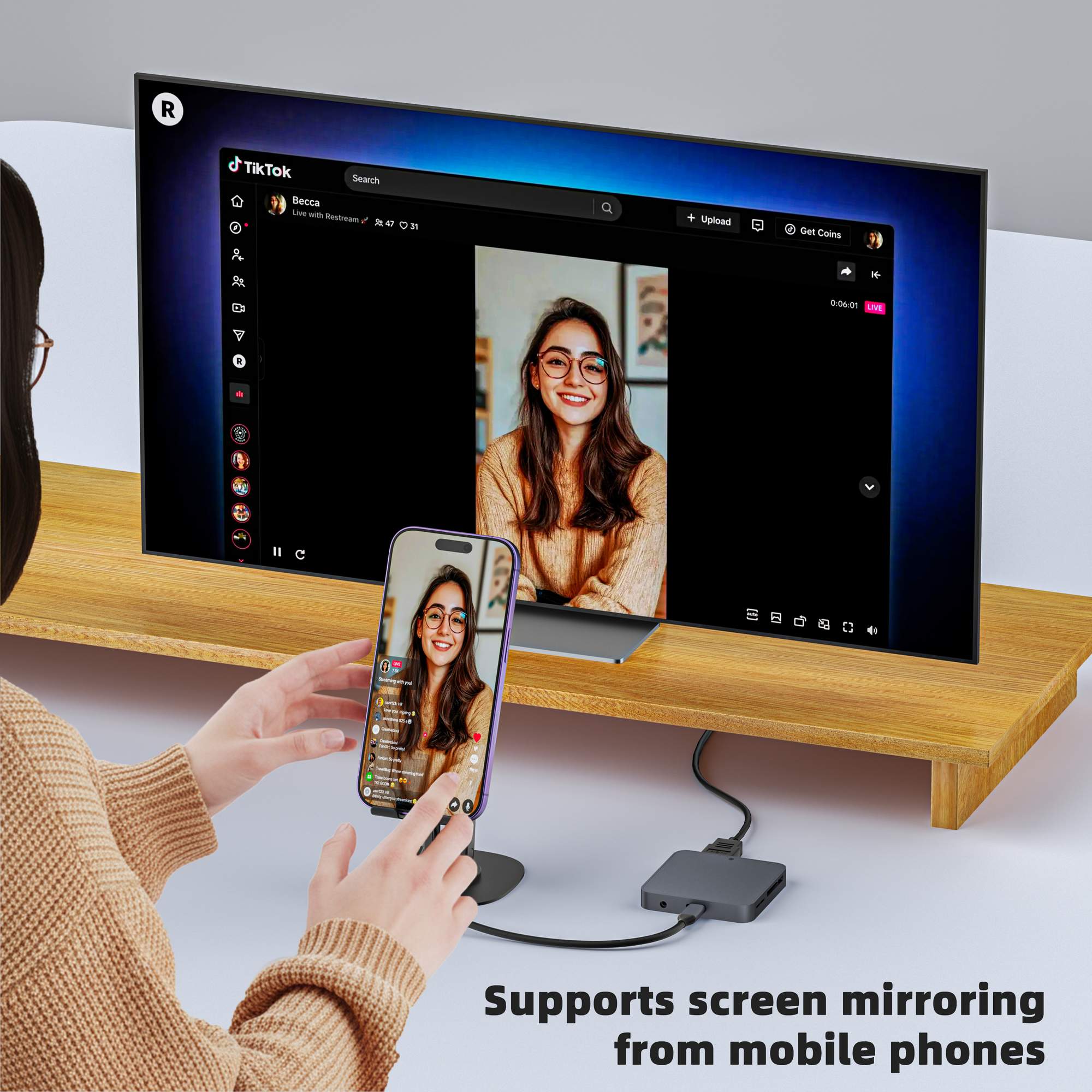 NÖRDIC 1 to 9 USB-C Docking station HDMI4K60Hz, 1xUSB-C 10G, 1xUSB-10A 5G, 1xUSB-C 100W, 1xM2 SSD 2230, 1x Stereo 3.5mm, 1x SD/MicroSD