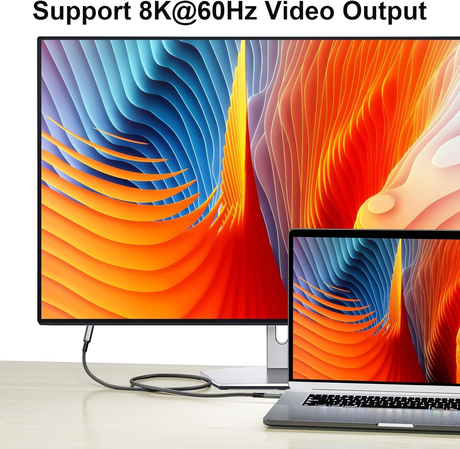 NÖRDIC 25cm USB 4 förlängningskabel 40Gbps 240W 8K60Hz