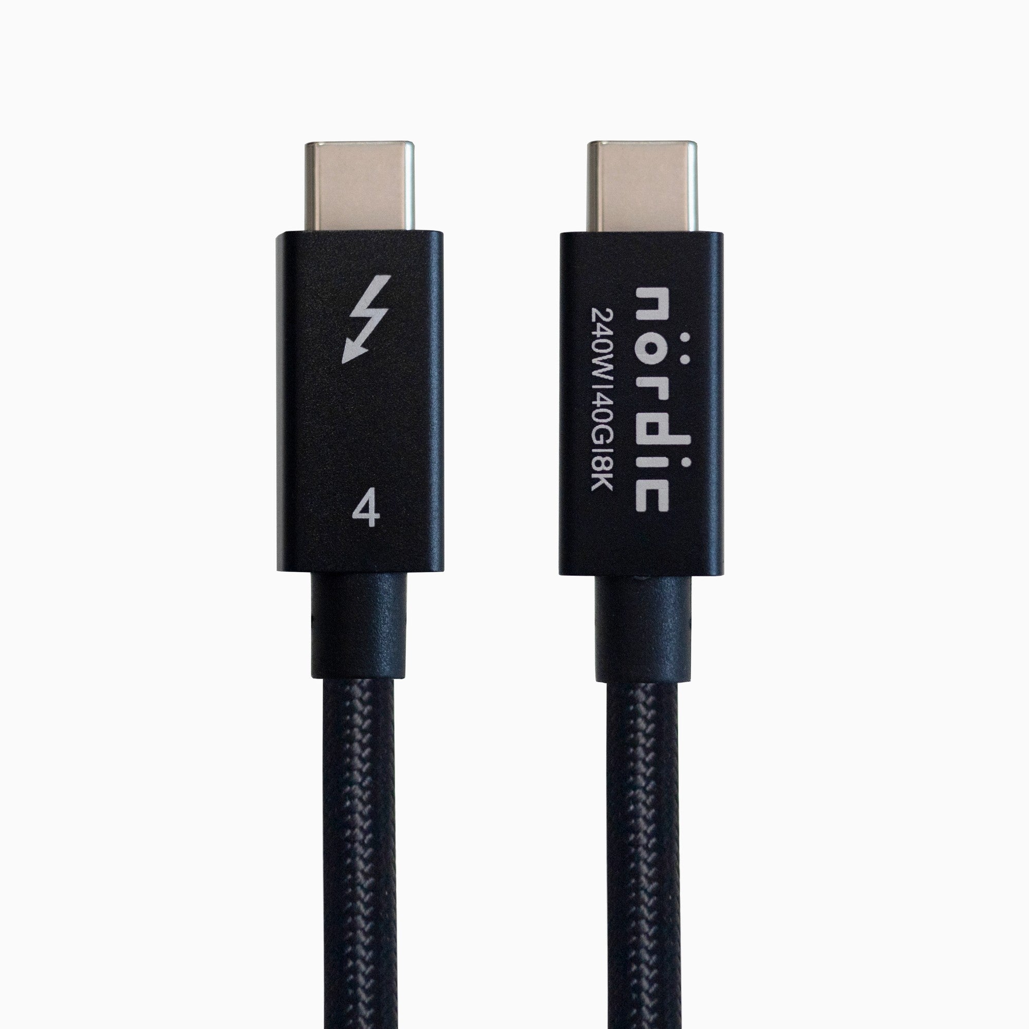 NÖRDIC 3m Thunderbolt 4 USB-C kabel 40Gbps 240W laddning 8K video kompatibel med USB 4 och Thunderbolt 3