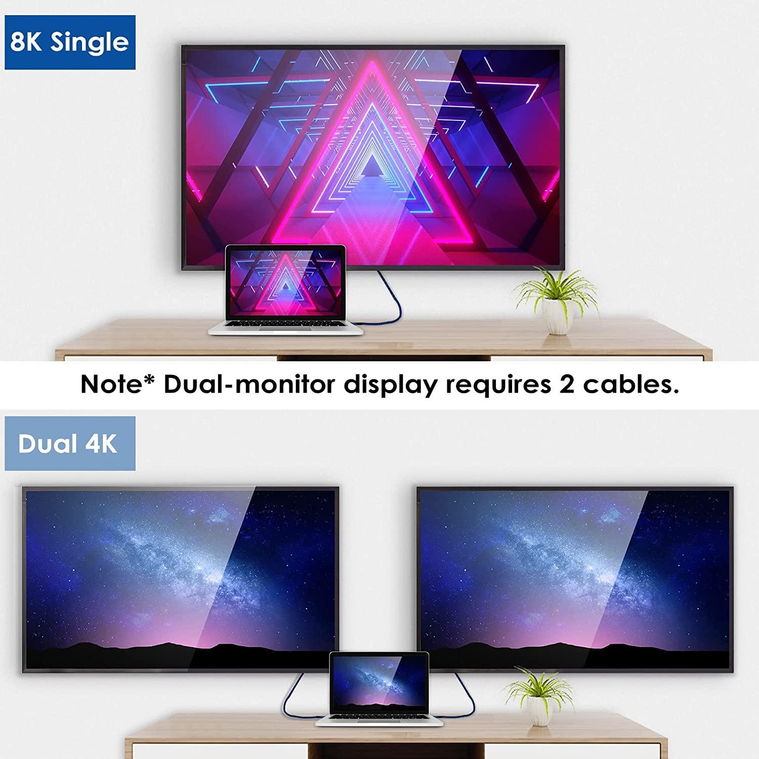 NÖRDIC 3m Thunderbolt 4 USB-C kabel 40Gbps 240W laddning 8K video kompatibel med USB 4 och Thunderbolt 3