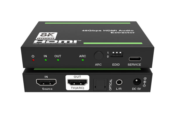 NÖRDIC 8K Audio Extractor HDMI 2.1 UltraHD 4K @ 120Hz 48G SPDIF + 3.5mm Output HDCP 2.3 - Dolby Digital/DTS CEC, HDR, Dolby Vision, ARC, HDR10+