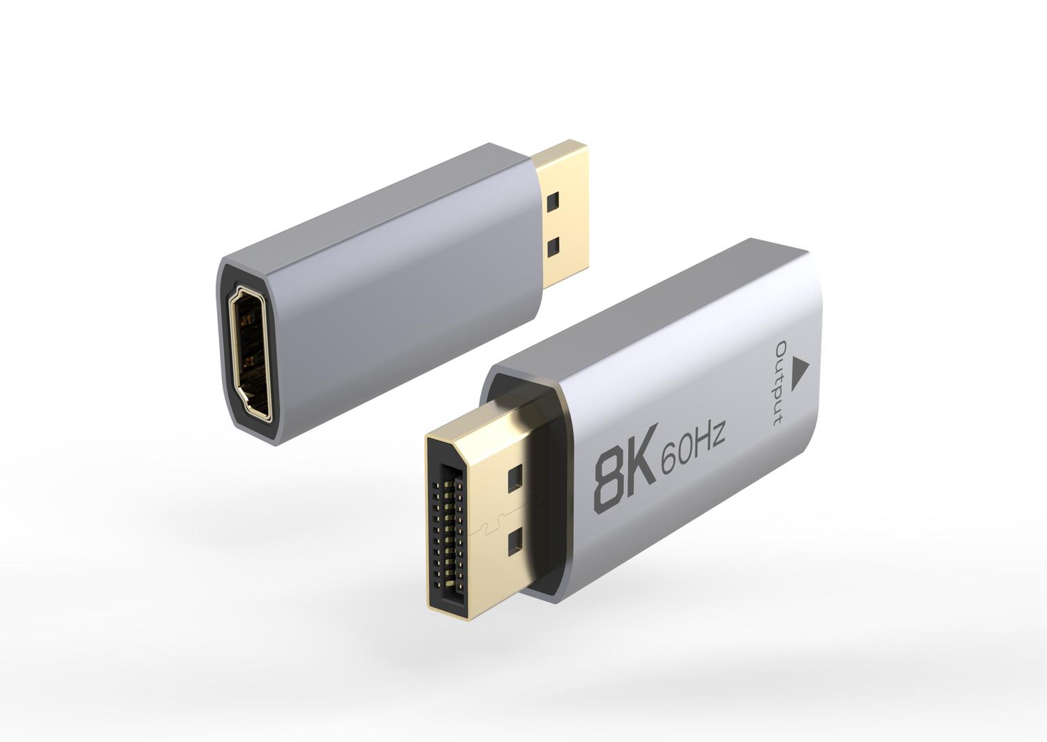 NÖRDIC Aktiv adapter Displayport 1.4 hane till HDMI 2.1 8K60Hz hona