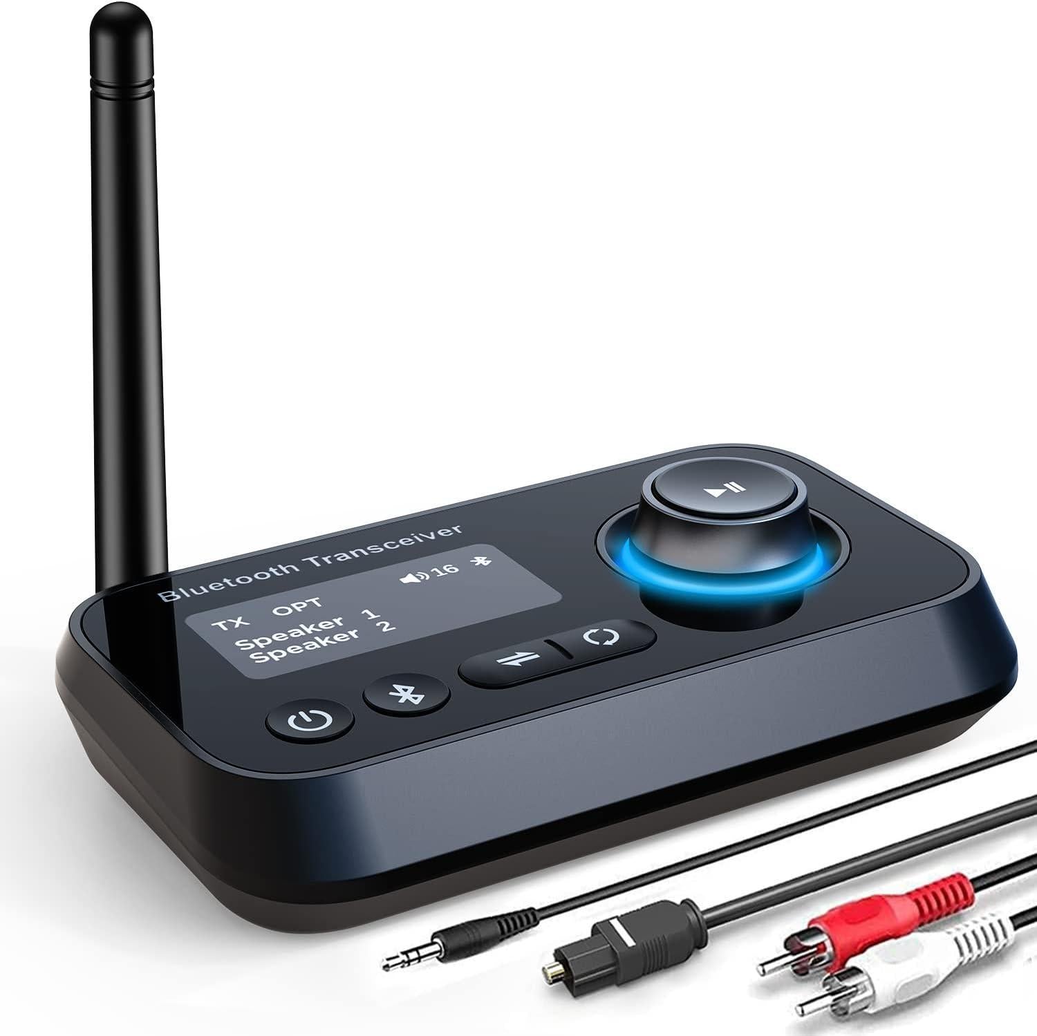 NÖRDIC Bluetooth 5.0 Transmitter Receiver, Audio Adapter for 2 Headphones Long range