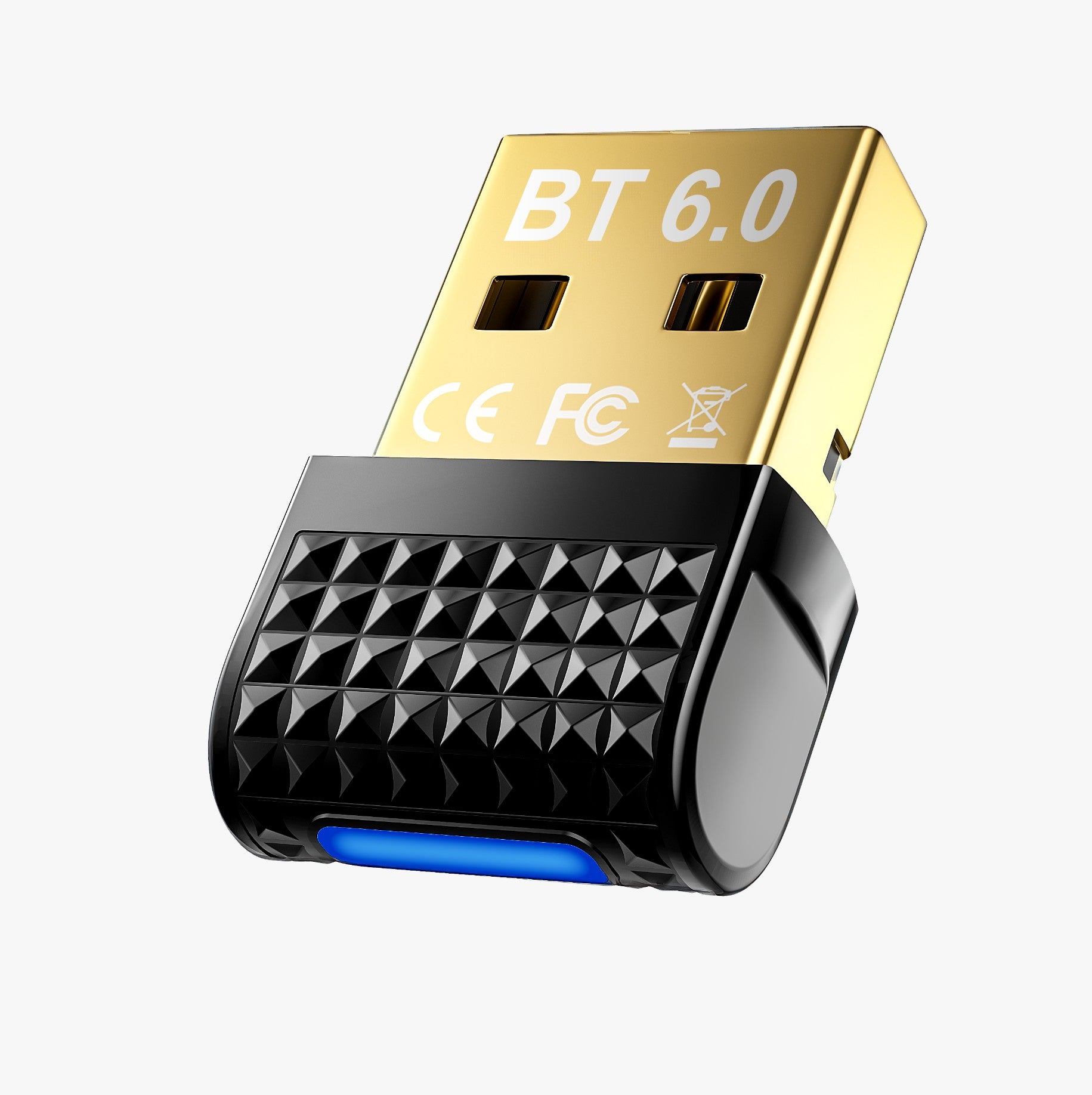 NÖRDIC Bluetooth 6.0 trådlös Bluetooth-dongel/mottagare, Plug and Play, Windows 11/10/8.1, för styrning, hörlurar, tangentbord, mus