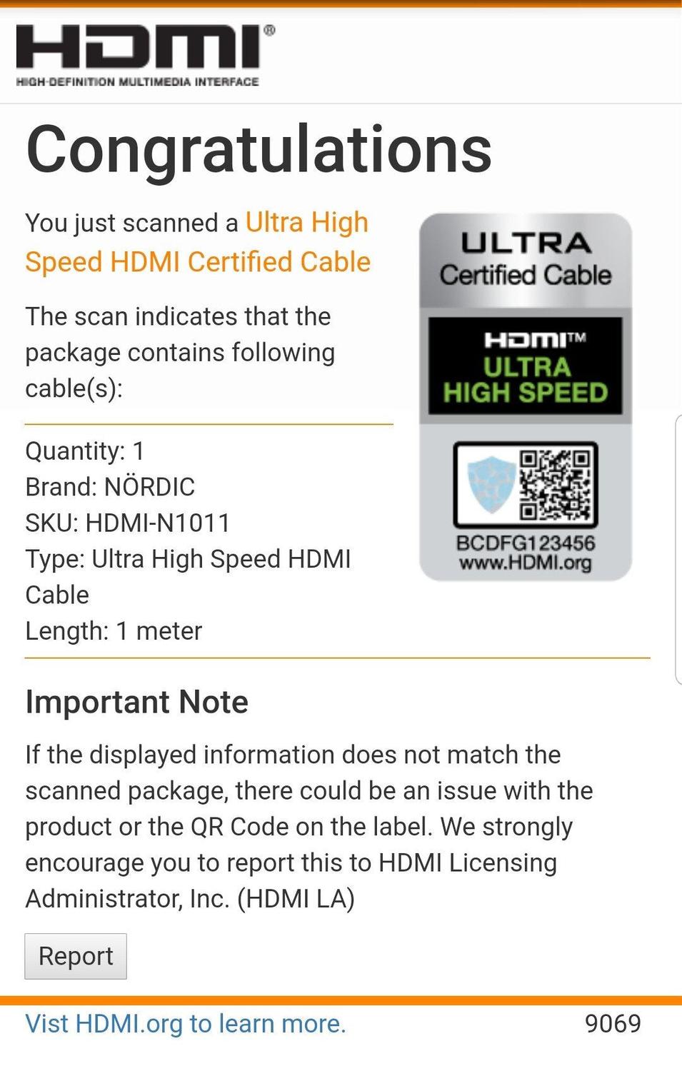 NÖRDIC CERTIFIED CABLES 1m Ultra High Speed HDMI2.1 8K 60Hz 4K 120Hz 48Gbps Dynamic HDR eARC Game Mode VRR Dolby ATMOS nylonflätad kabel guldpläterad