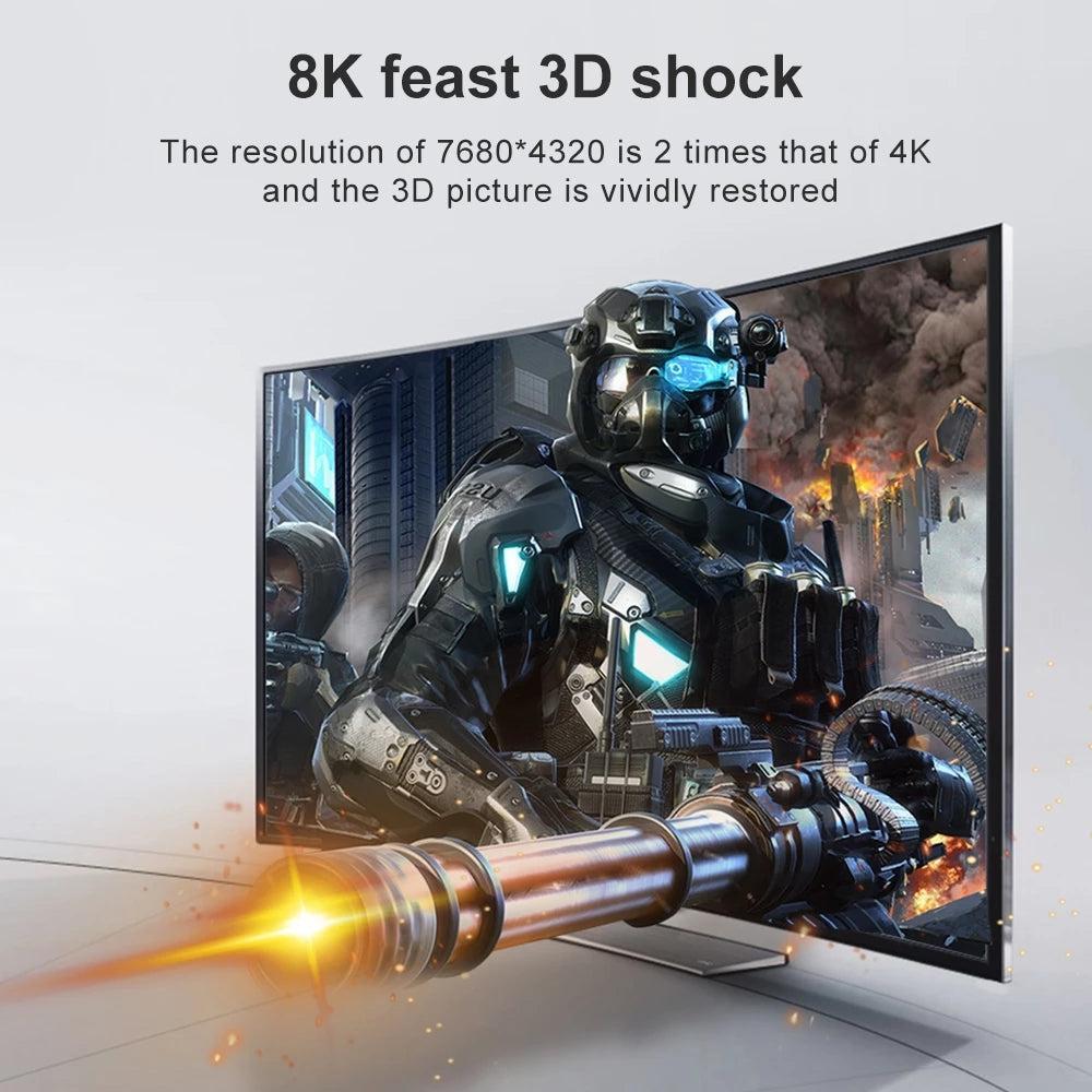 NÖRDIC Displayport 3 till 1 switch eller 1 till 3 splitter DP1.4 8K30Hz 4k120Hz 32.4Gbps