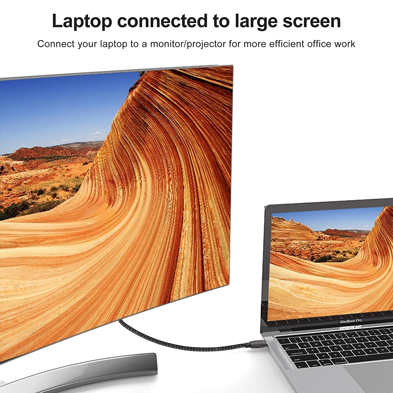 NÖRDIC Fiber AOC 10m USB-C to HDMI 2.1 8K60Hz 4K120Hz 48Gbps HDR Kompatibel med Thunderbolt 3 och 4