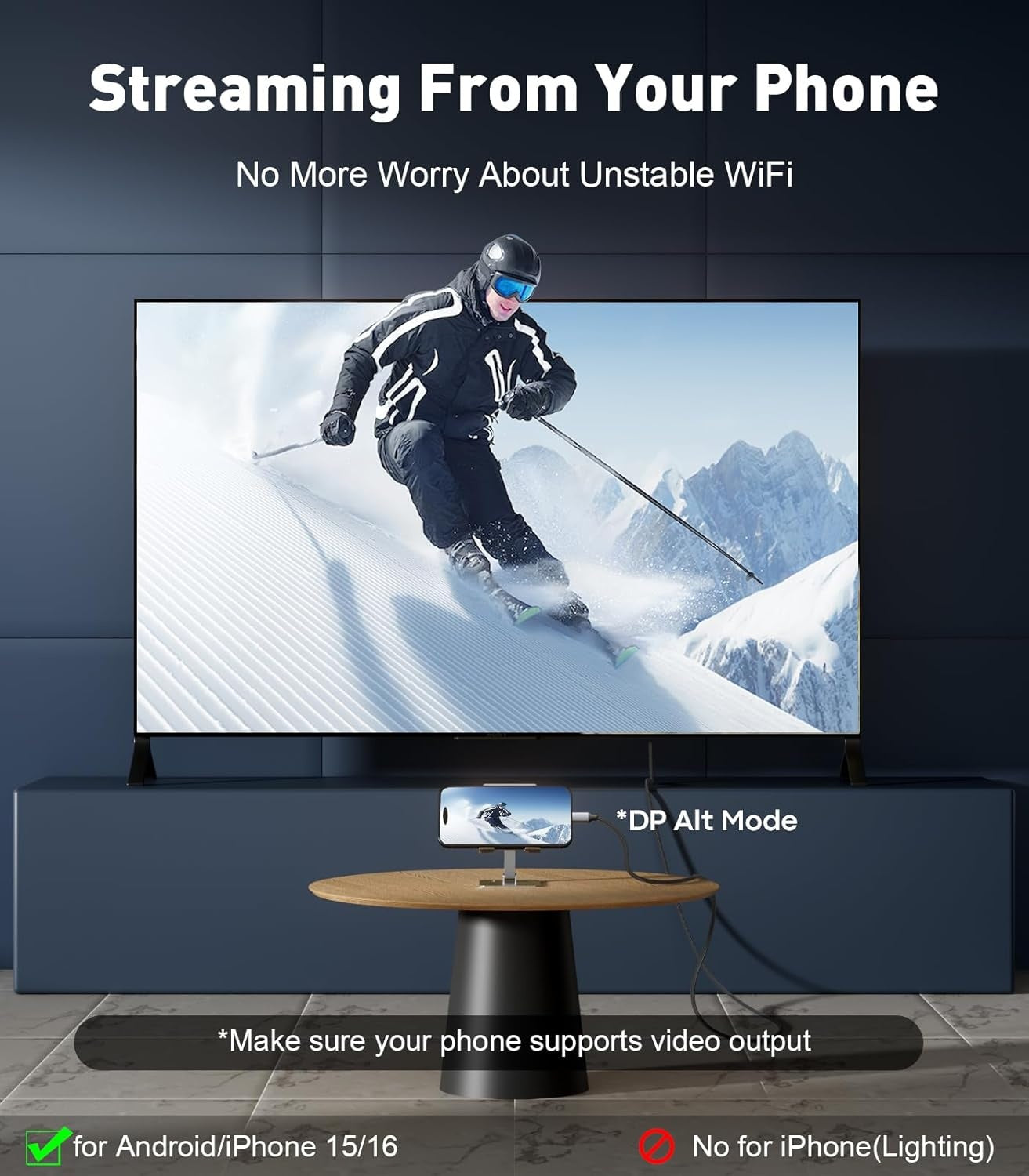 NÖRDIC Fiber AOC 10m USB-C to HDMI 2.1 8K60Hz 4K120Hz 48Gbps HDR Kompatibel med Thunderbolt 3 och 4
