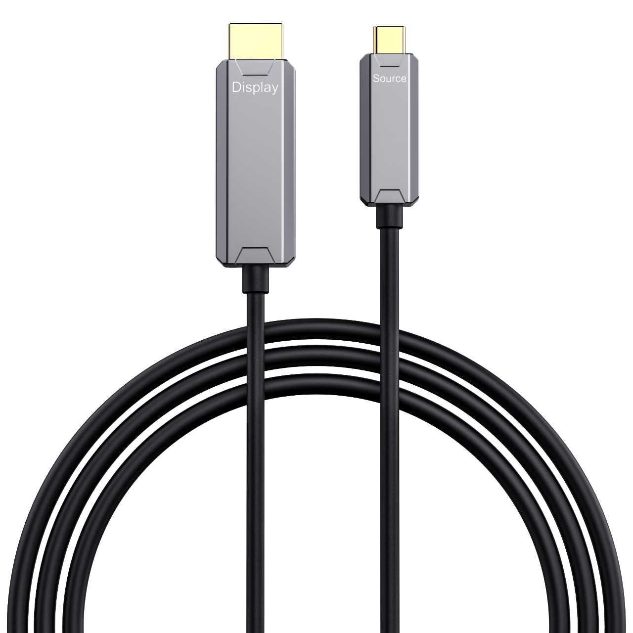NÖRDIC Fiber AOC 10m USB-C till HDMI 2.1-kabel 8K@60Hz, 4K@120Hz, 48Gbps, HDR, kompatibel med Thunderbolt 3 och 4