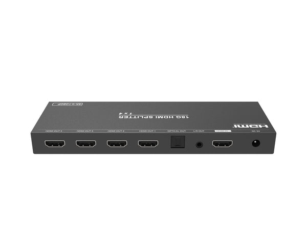 NÖRDIC HDMI Splitter 1 to 4 4K60Hz with extractor Optical SPDIF Stereo HDCP2.2 HDR10+, Dolby