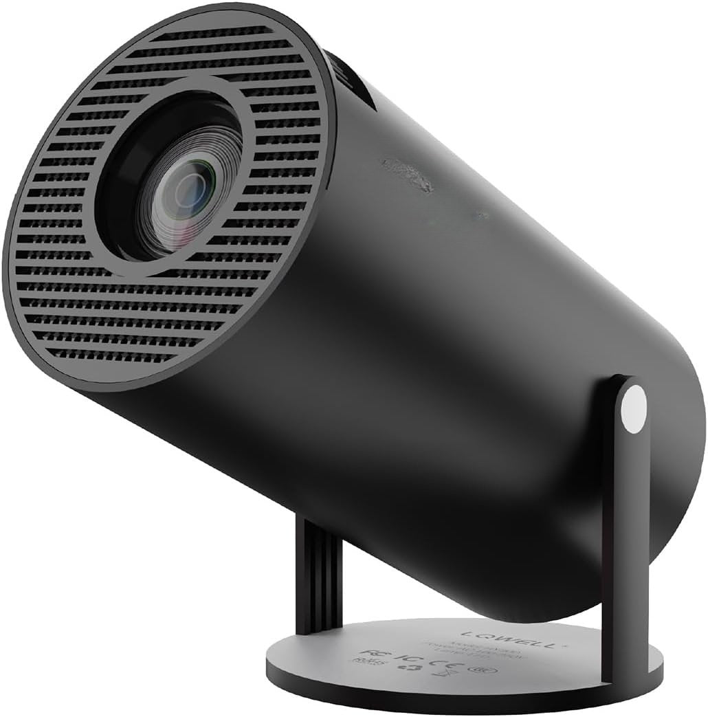 NÖRDIC Mini Portable Projector 720p HD-stöd Android 11 – WiFi 6, BT 5.0, 180° rotation, hemmabioprojektor