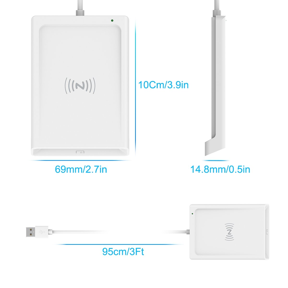NÖRDIC Smartkort läsare med NFC, USB-A