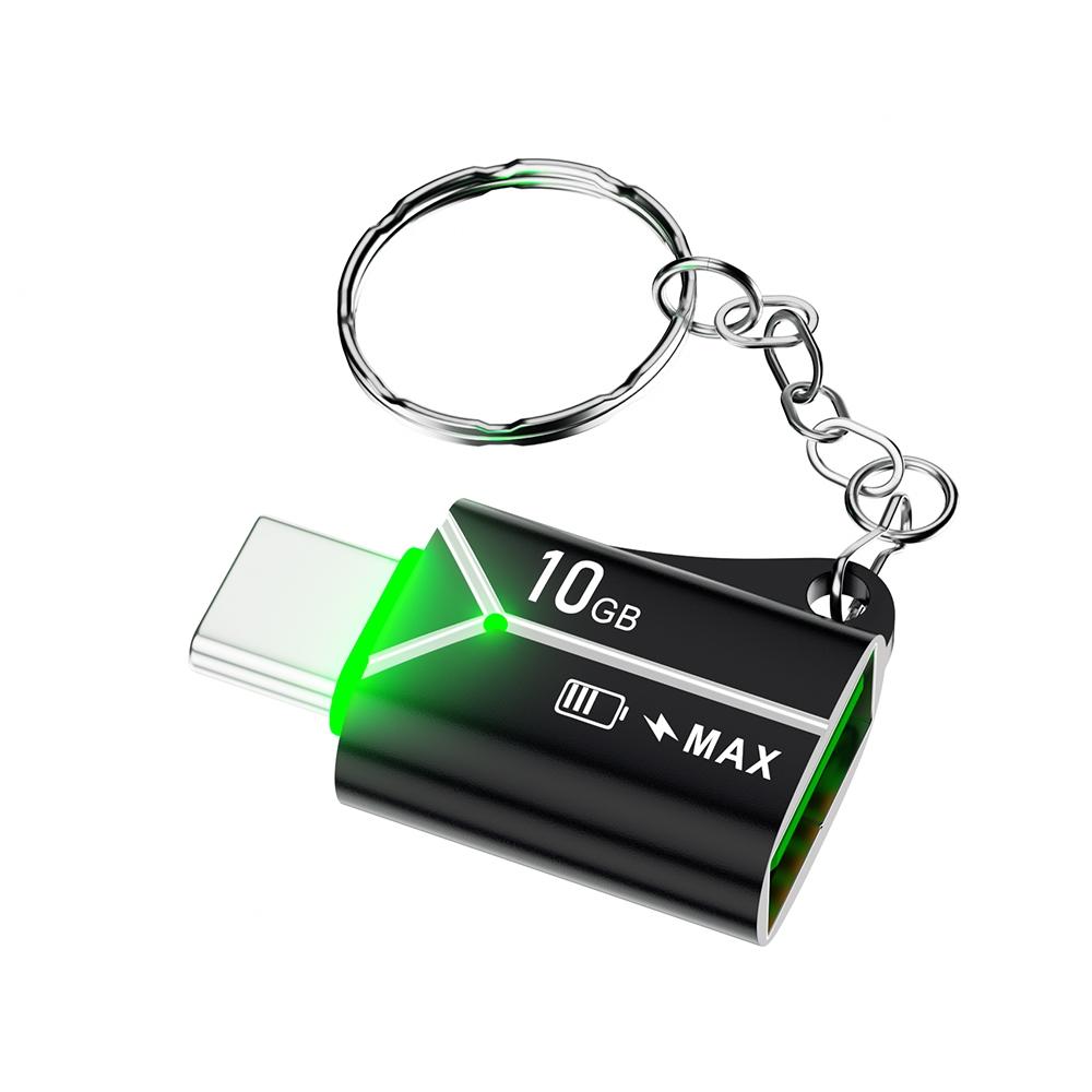 NÖRDIC USB-A OTG hona till USB C hane adapter USB 3.2 Gen 2 10Gbps, Svart