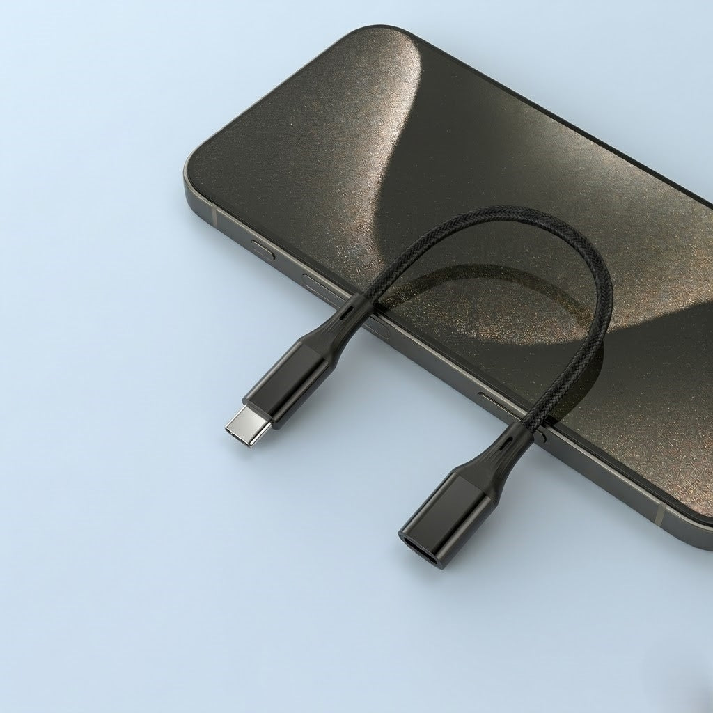 NÖRDIC USB-C hane till Lightning hona-adapter 15 cm