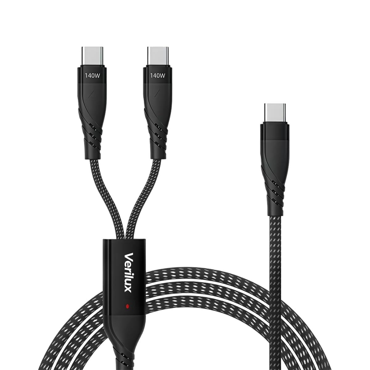 NÖRDIC USB-C Y Cable PD 140W Fast Charging with 1 to 2 USB C Splitter 1.2m