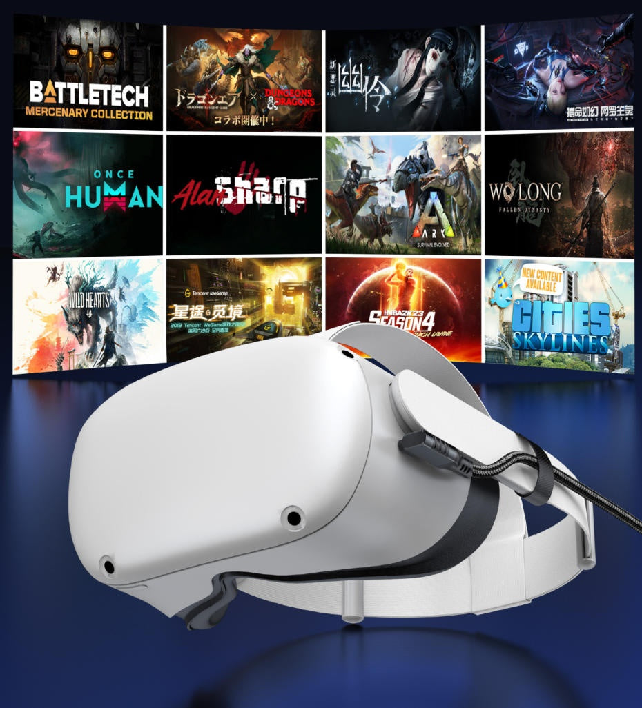 5 m USB-C till USB-A VR Link-kabel med 10Gbps och 3A snabbladdning för Quest 2 och andra VR-headset.