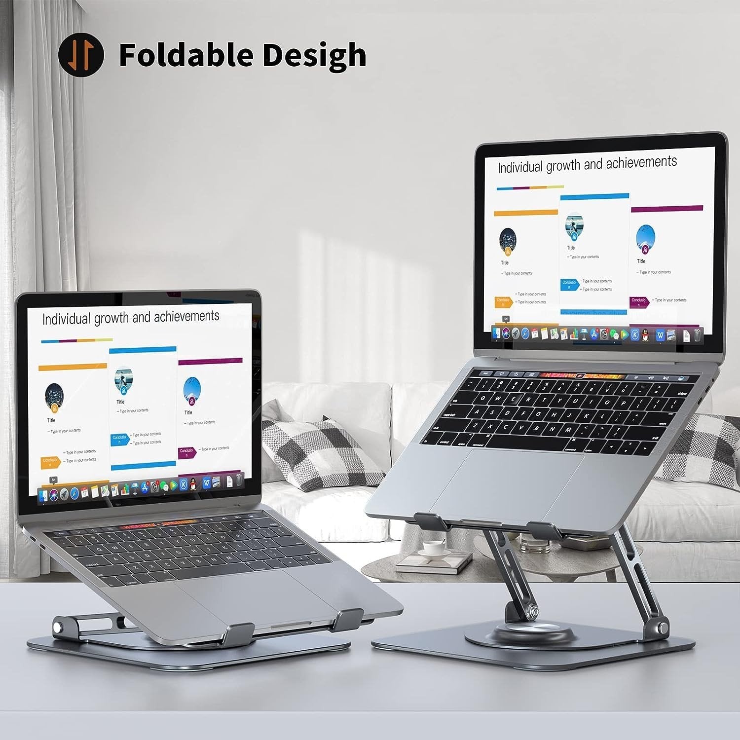 NÖRDIC bärbarställ för upp till 17" roterbart och justerbar höjd notebookställ laptopstativ dark grey