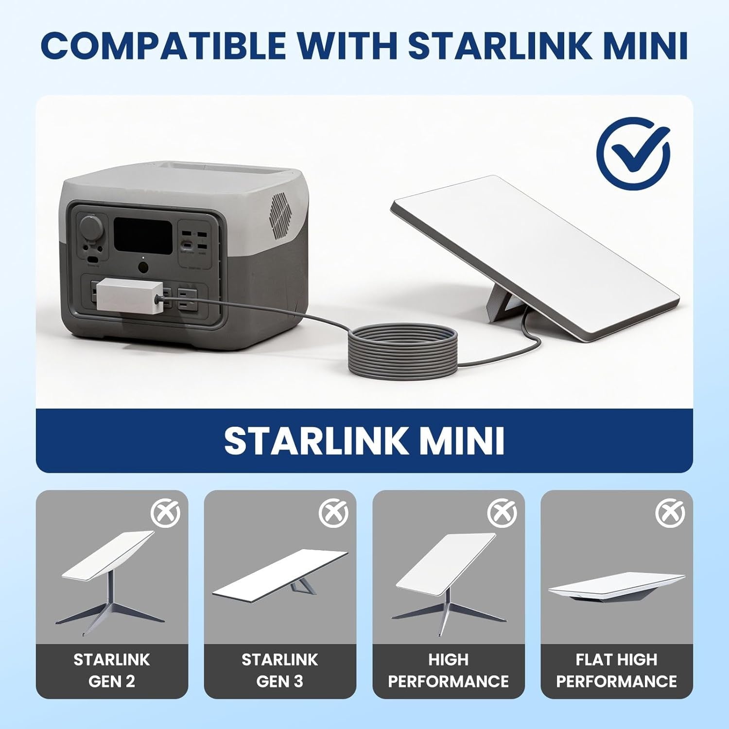 Starlink 10m Mini DC-strömkabel