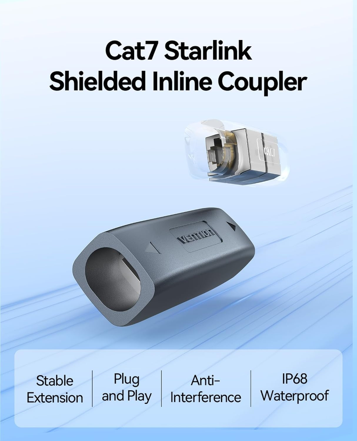 Starlink Cable Coupler for Starlink Cable Gen 3 IP68 Waterproof Connector Extension to RJ45 Compatible with Starlink Ethernet Adapter Gen 3