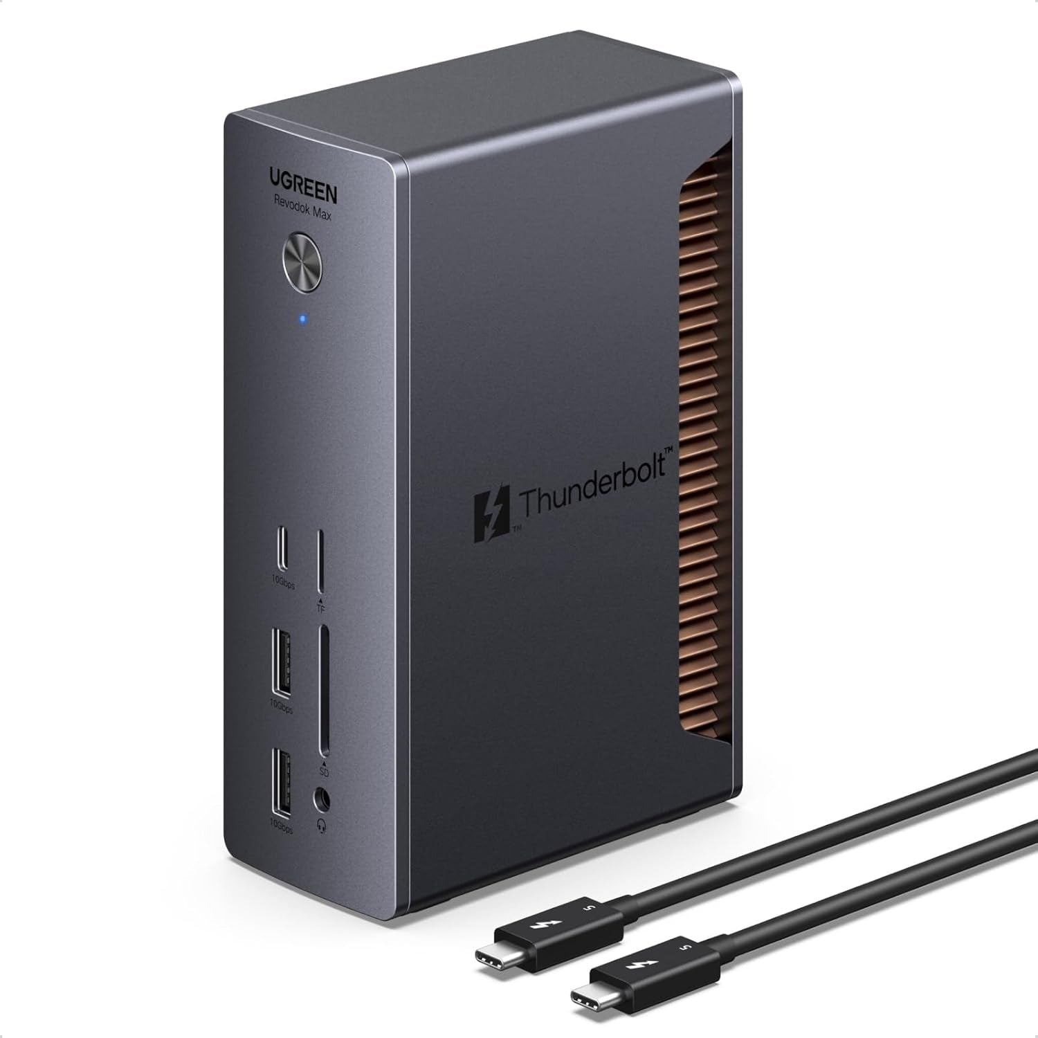 UGREEN Revodok Max Thunderbolt 5-docka 120 Gbps med 3*TBT5 8K@60Hz dubbla 6K@60Hz), 13-i-1 med 140W laddning för bärbara datorer och 2,5 Gbps Ethernet
