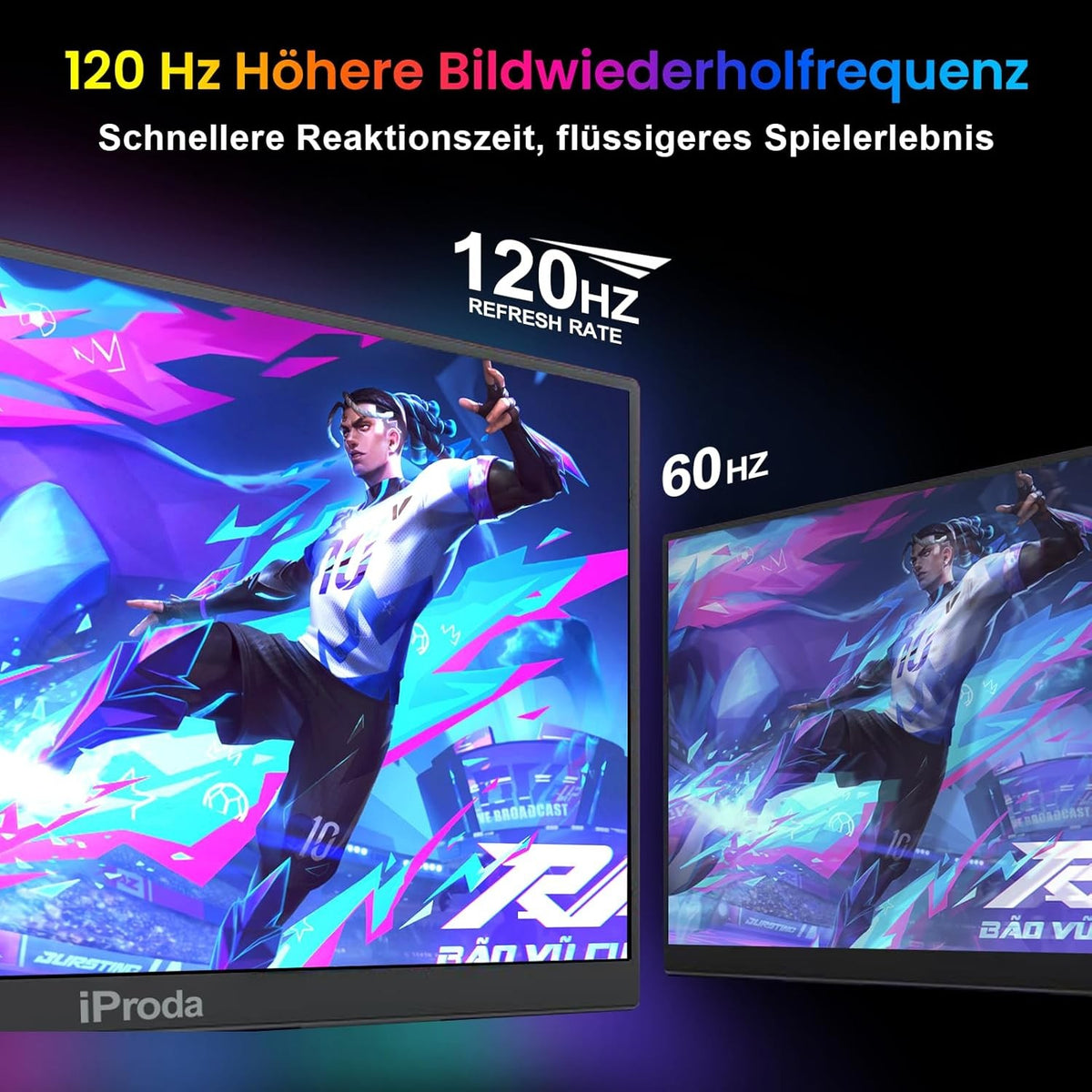 USB 18.5 "Portable Monitor 100% sRGB, 120Hz Portable Gaming Monitor 1080P