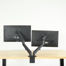 NÖRDIC Monitorarm bordsfäste med gasfjäder för dubbla monitorer, 17"-27", aluminium och stål, svart, skärmfäste