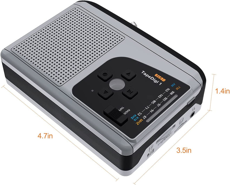 Ezcap kassett till MP3-omvandlare, digital kassettspelare konverterar band till MP3 till MicroSD kort ingen dator krävs