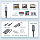 NÖRDIC 50cm USB3.2 Gen2 SuperSpeed USB 10Gbps USB-C till C nylonflätad förlängningskabel med Power Delivery 100W, 4K60Hz video och Emarker