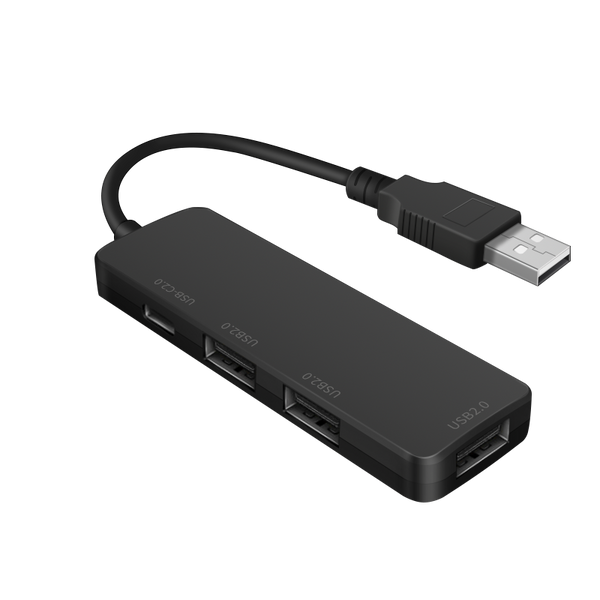 NÖRDIC USB-A 2.0 Hubb 4 port 3xUSB-A 480Mbps 1xUSB-C 480Mbps
