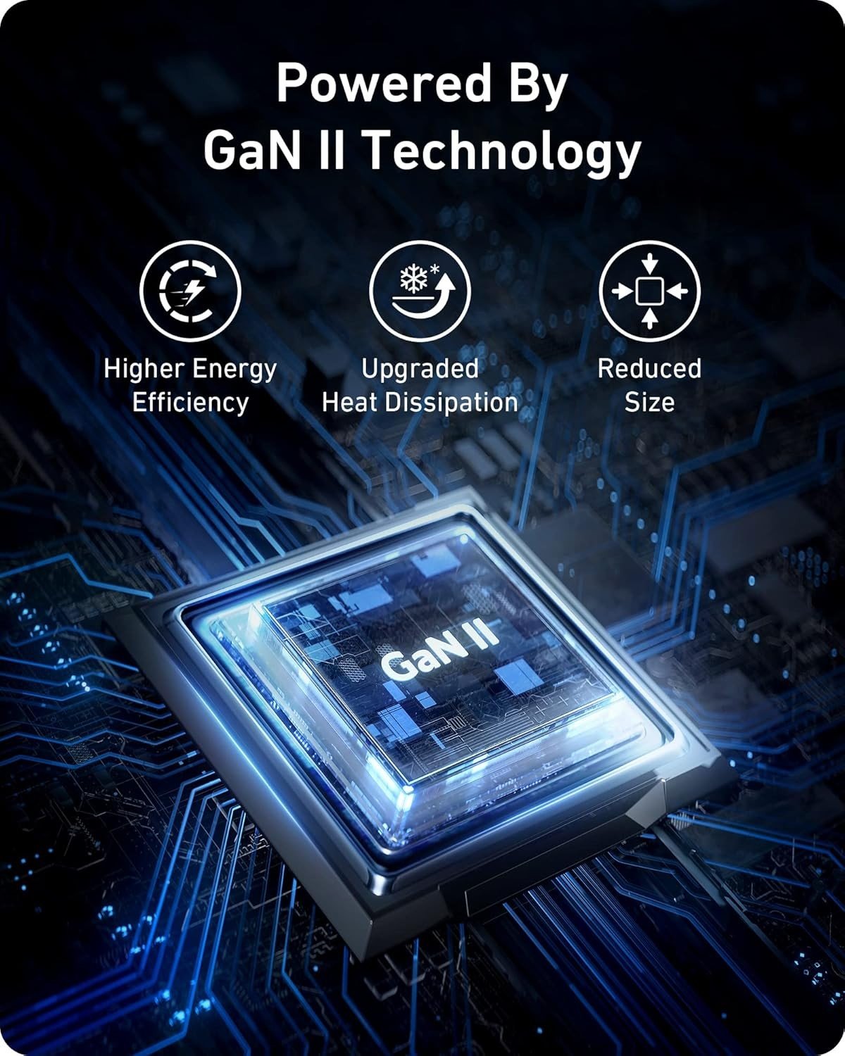 ANKER USB-C100W NANO II Snabbladdare, 3-Portars USB-C Strömadapter ANKER 736