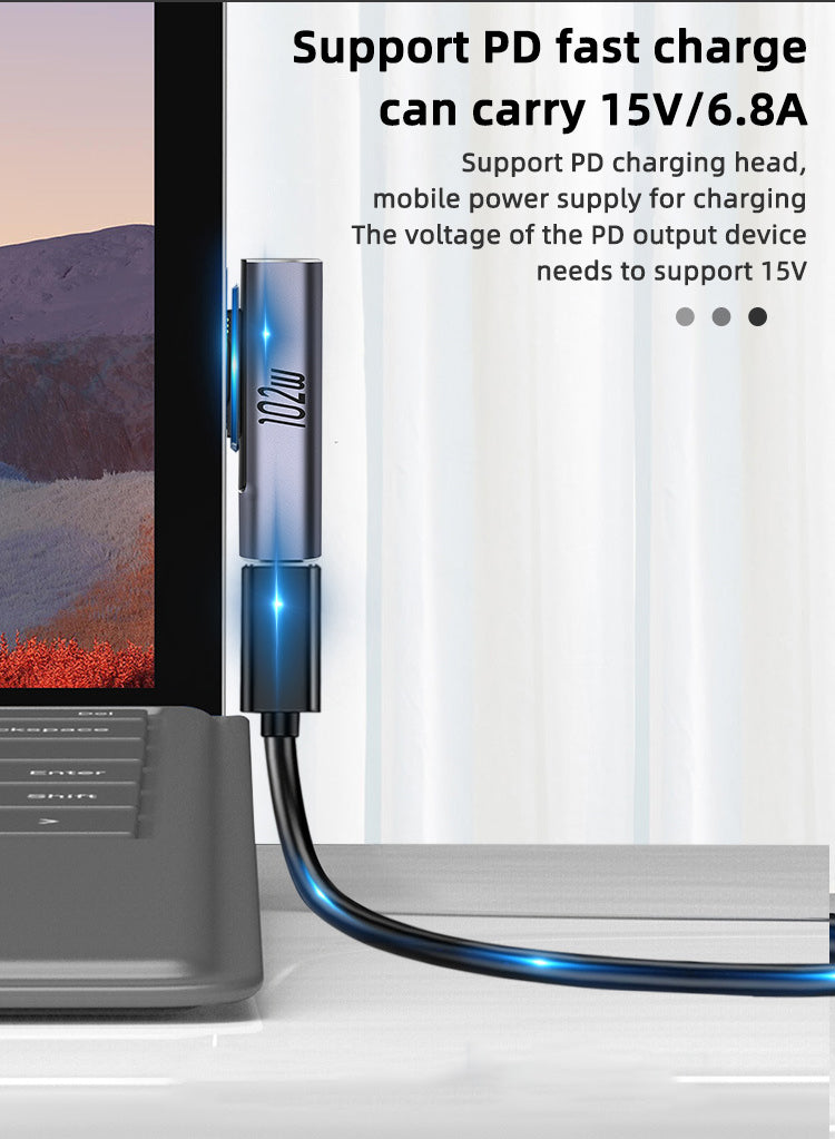NÖRDIC USB-C Laddningsadapter för Microsoft Surface 15V 6,8A 102W