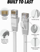 NÖRDIC Cat6 U/UTP flat nätverkskabel 7,5m 250MHz bandbredd och 10Gbps överföringshastighet vit