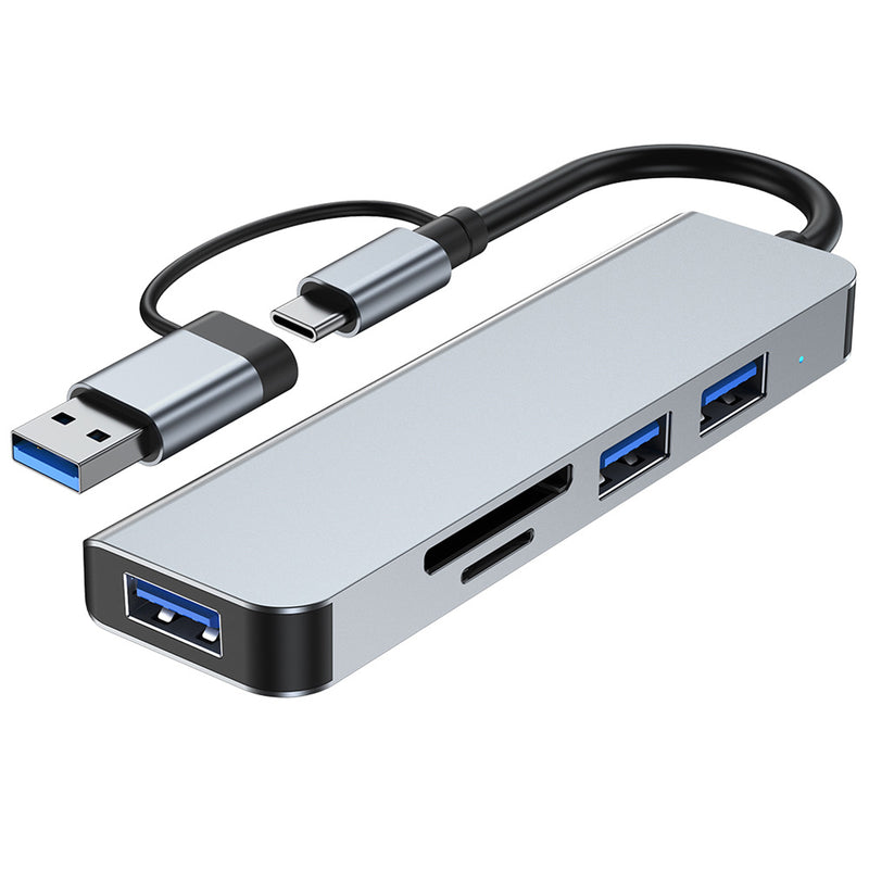 NÖRDIC USB Hubb 5ports 2xUSB-A 2.0 1xUSB-A 3.0 1xTF 1xSD